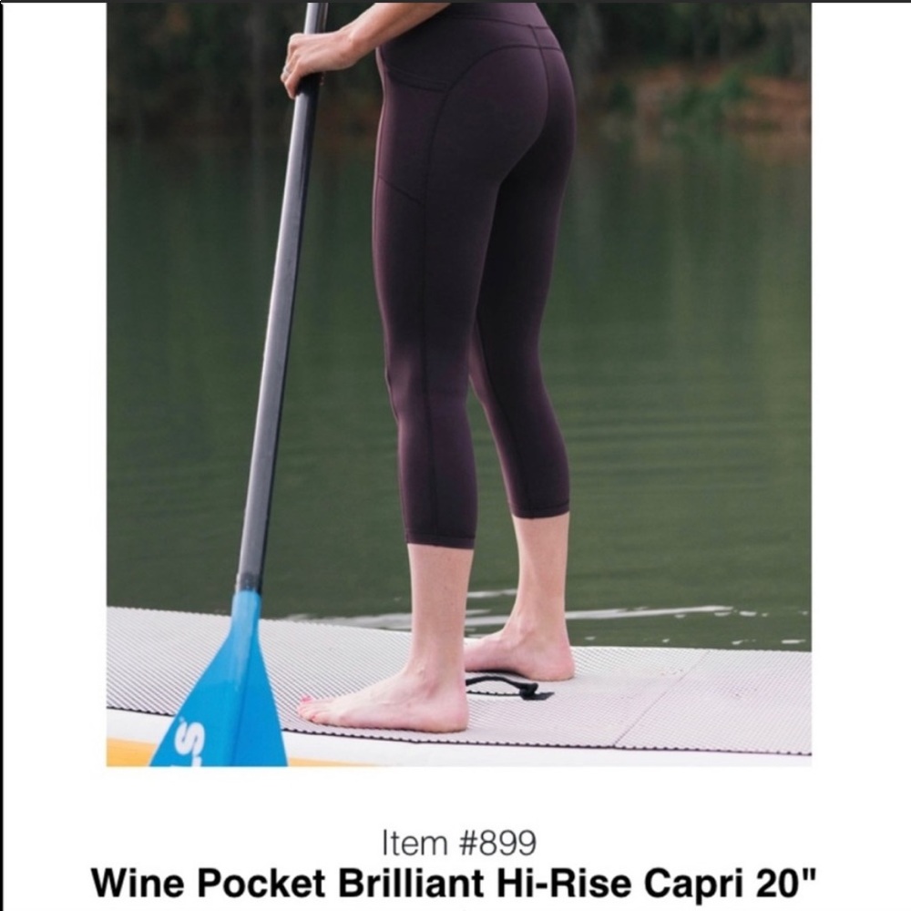 Zyia‎ Wine Colored Capri Leggings w/Pockets Size M